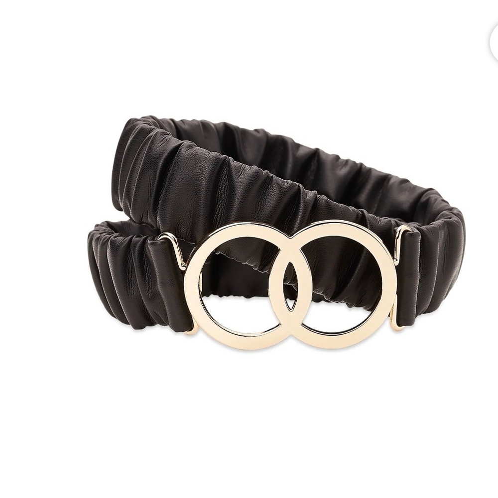 NWT Steve Madden vinyl black belt large/XL 1137